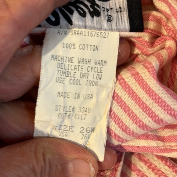 Chez California by Tandy vintage pink and white striped maxi dress. Size 26 W. - Picture 10 of 11